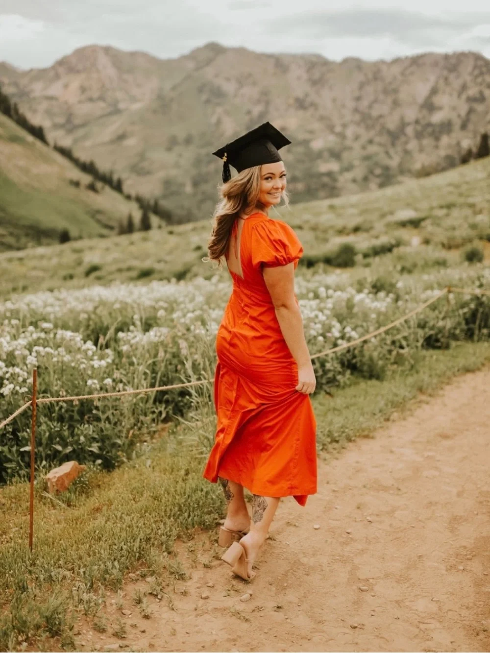 Abercrombie & Fitch Orange V-Neck Maxi Dress